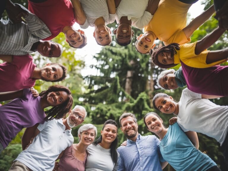 "A group of friends enjoying time together, illustrating the importance of positive relationships for emotional health."