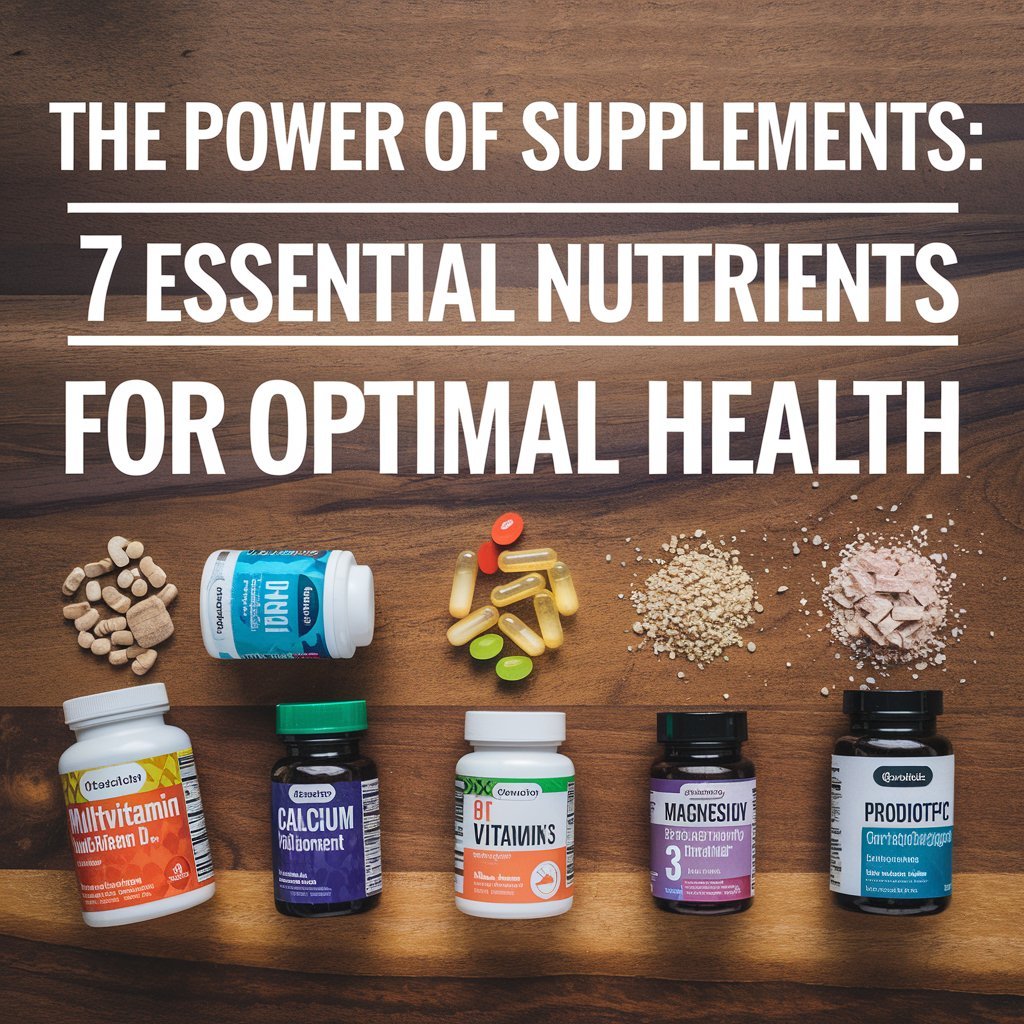 "Illustration of various dietary supplements, including vitamins, minerals, and probiotics, highlighting their role in promoting health and wellness."