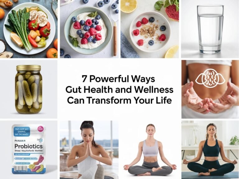 "Healthy foods such as fruits, vegetables, and fermented items, supporting gut health and overall wellness for improved digestion, immunity, and mental well-being."